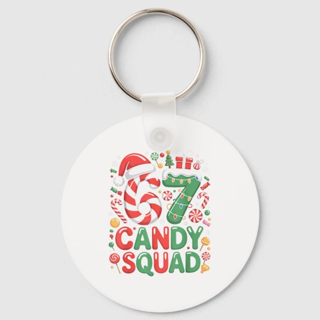 67 Candy Squad Christmas Brainrot Funny Xmas Light Key Ring (Front)
