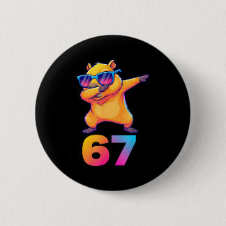 67 Capybara Six Seven Meme Animal Cool Capybara Da 6 Cm Round Badge