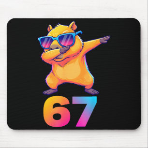 67 Capybara Six Seven Meme Animal Cool Capybara Da Mouse Pad