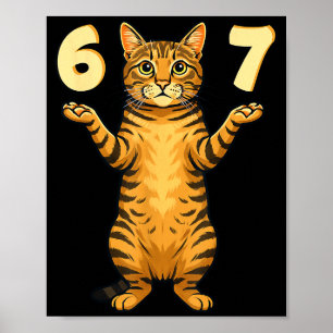 67 Cat Meme Funny Gen Alpha Slang Humor For Teens  Poster