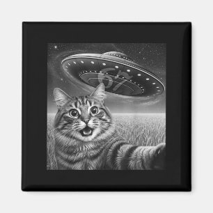 67 Cat Selfie With Alien Ufos Funny Cat Six Seven Magnet