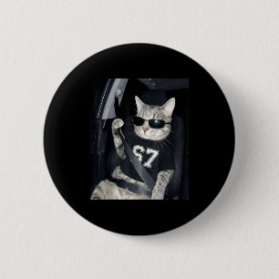 67 Cat Wearing Sungles Gen Alpha Funny Six Seven 6 6 Cm Round Badge