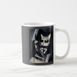 67 Cat Wearing Sungles Gen Alpha Smoking Cat  Coffee Mug