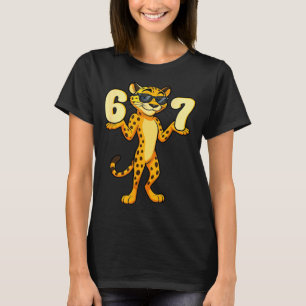 67 Cheetah Meme Six Seven Hands Motion Kids Teens T-Shirt