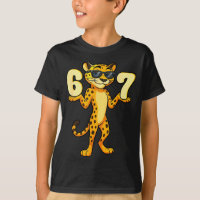 67 Cheetah Meme Six Seven Hands Motion Kids Teens