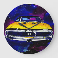 "67 Chevy Camaro SS" Watercolor Art Clock Square
