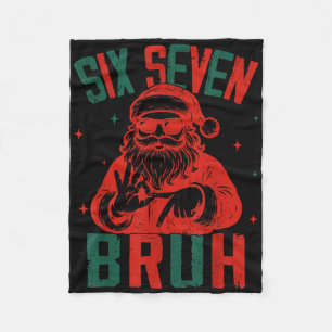 67 Chirstmas Funny Six Seven Bruh Meme Brainrot Sa Fleece Blanket