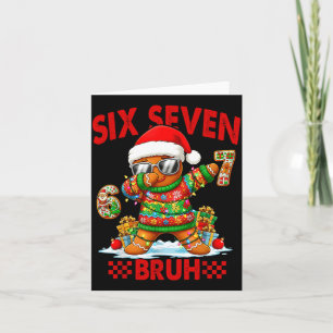 67 Christmas 6 7 Meme Gingerbread Man Xmas Pajamas Card