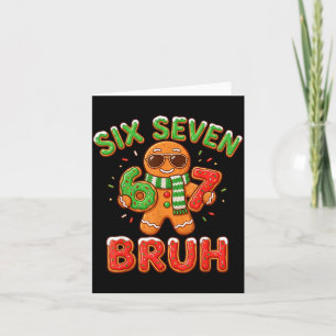 67 Christmas 6 7 Meme Gingerbread Man Xmas Pajamas Card