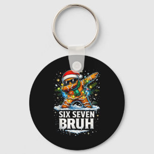67 Christmas 6 7 Meme Gingerbread Man Xmas Pajamas Key Ring