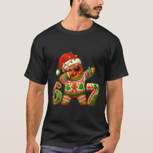 67 Christmas 6 7 Meme Gingerbread Man Xmas Pajamas T-Shirt