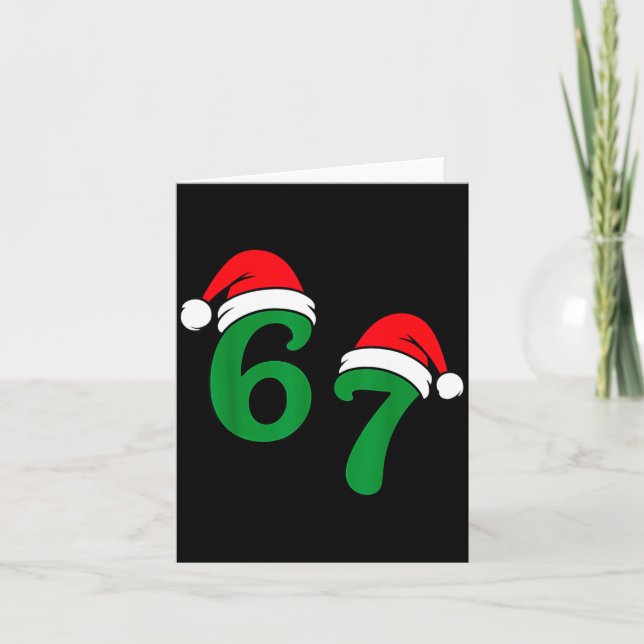 67 Christmas 6 7 Meme Pajamas Holiday Gen Alpha Sl Card (Front)
