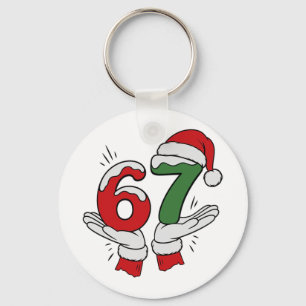 67 Christmas 6 7 Meme Pajamas Holiday Gen Alpha Sl Key Ring