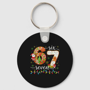 67 Christmas 6 7 Meme Pajamas Holiday Gen Alpha Sl Key Ring