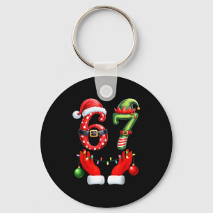 67 Christmas 6 7 Meme Pajamas Holiday Gen Alpha Sl Key Ring