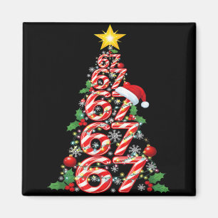67 Christmas 6 7 Meme Pajamas Holiday Gen Alpha Sl Magnet