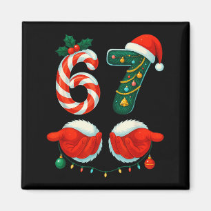 67 Christmas 6 7 Meme Pajamas Holiday Gen Alpha Sl Magnet
