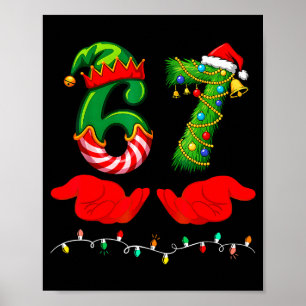 67 Christmas 6 7 Meme Pajamas Holiday Gen Alpha Sl Poster