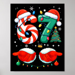 67 Christmas 6 7 Meme Pajamas Holiday Gen Alpha Sl Poster