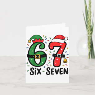 67 Christmas 6 7 Meme Six Seven Xmas  Card
