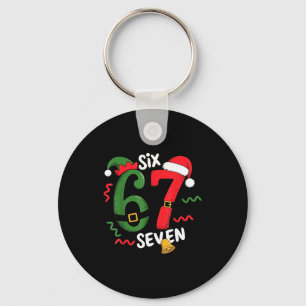 67 Christmas 6 7 Meme Six Seven Xmas Key Ring
