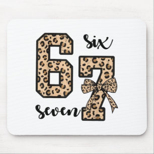 67 Christmas 6 7 Six Seven Meme 67 Leopard Cheetah Mouse Pad