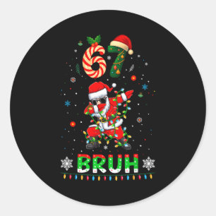 67 Christmas Bruh 6 7 Funny Meme Gift Teen Boys Gi Classic Round Sticker
