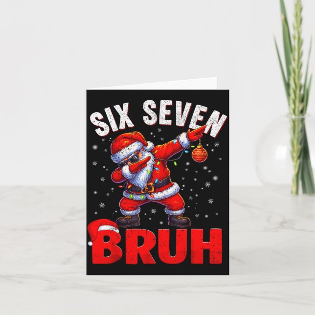 67 Christmas Bruh 6 7 Meme Pajamas Holiday Gen Alp Card (Front)