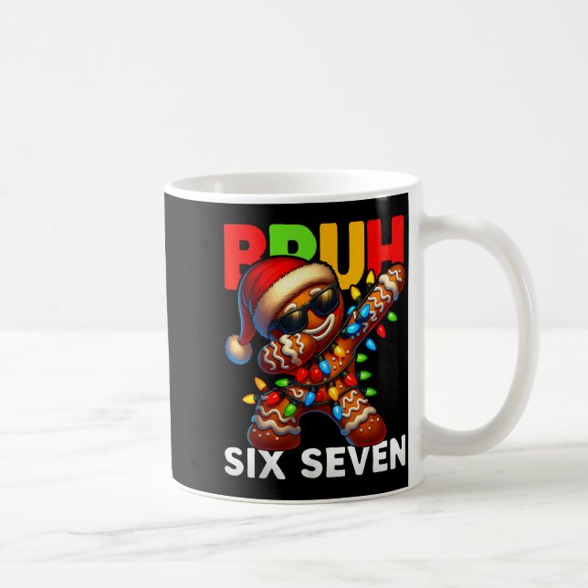 67 Christmas Bruh Funny 67 Gingerbread Dabbing Kid Coffee Mug (Right)