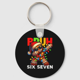 67 Christmas Bruh Funny 67 Gingerbread Dabbing Kid Key Ring