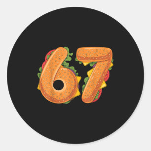 67 Christmas Burger Shirt 6 7 Meme Funny 67 Hambur Classic Round Sticker