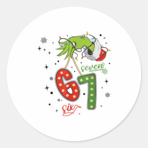 67 Christmas Costume Funny Winter Celebration  Classic Round Sticker