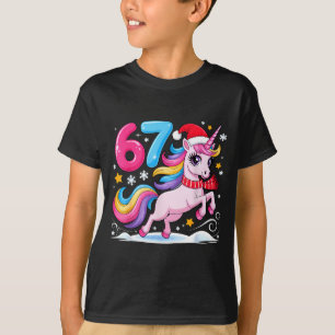 67 Christmas Cute Unicorn Six Seven Meme 6 7 Chris T-Shirt