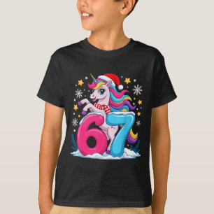 67 Christmas Cute Unicorn Six Seven Meme 6 7 Chris T-Shirt