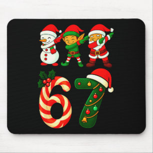 67 Christmas Dabbing Santa Elf Snowman Funny Six S Mouse Pad
