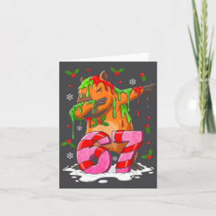 67 Christmas Funny 67 Brainrot Youth Kids Capybara Card