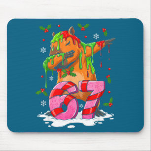 67 Christmas Funny 67 Brainrot Youth Kids Capybara Mouse Pad