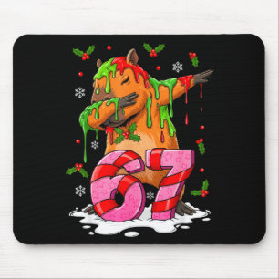 67 Christmas Funny 67 Brainrot Youth Kids Capybara Mouse Pad