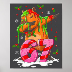 67 Christmas Funny 67 Brainrot Youth Kids Capybara Poster