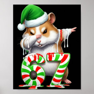 67 Christmas Funny 67 Brainrot Youth Kids Hamster  Poster