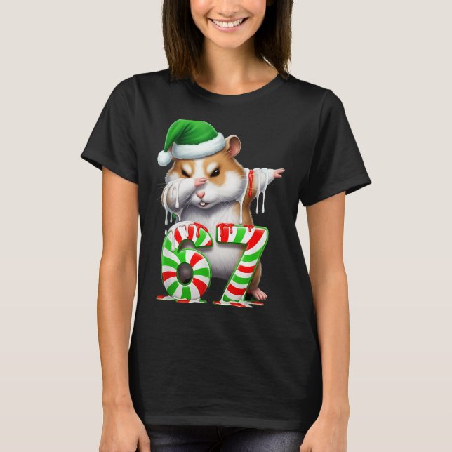 67 Christmas Funny 67 Brainrot Youth Kids Hamster  T-Shirt (Front)