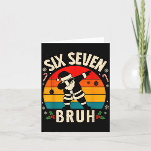 67 Christmas Funny 67 Meme Youth Kids Dabbing Sant Card