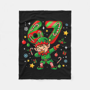 67 Christmas Funny 67 Meme Youth Kids Elf 67 Fleece Blanket