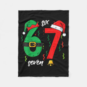 67 Christmas Funny 6 7 Meme Six Seven Xmas Boys Ki Fleece Blanket
