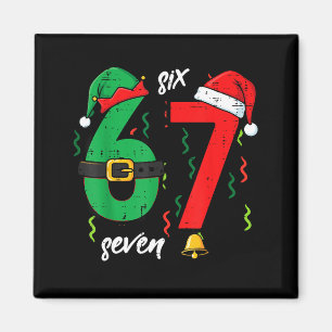 67 Christmas Funny 6 7 Meme Six Seven Xmas Boys Ki Magnet