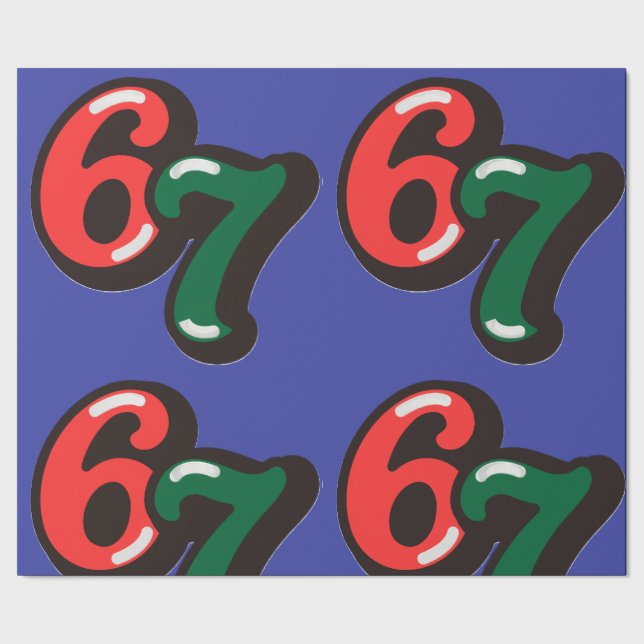 67 Christmas Funny Red & Green Wrapping Paper (Seam)