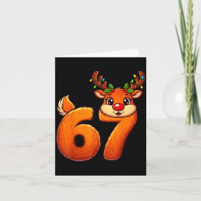67 Christmas Funny Reindeer Bruh Meme Pajamas Wome Card (Front)