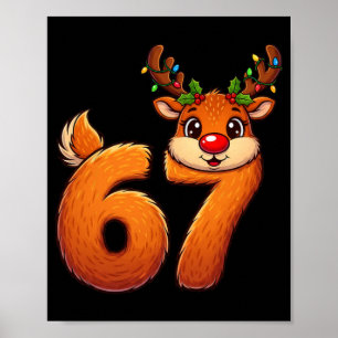 67 Christmas Funny Reindeer Bruh Meme Pajamas Wome Poster