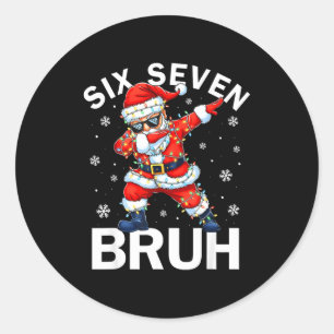 67 Christmas Funny Six Seven Bruh Meme Dabbing San Classic Round Sticker
