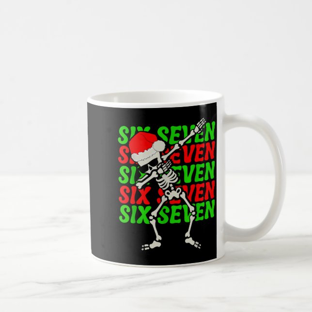 67 Christmas Funny Six Seven Meme Brainrot Dabbing Coffee Mug (Right)